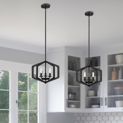 Lampa wisząca Vanguard - 3 źródła światła - Postarzana czerń QZ-VANGUARD-3P-OK