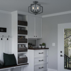 Lampa wisząca Vanguard - 3 źródła światła - Postarzana czerń QZ-VANGUARD-3P-OK