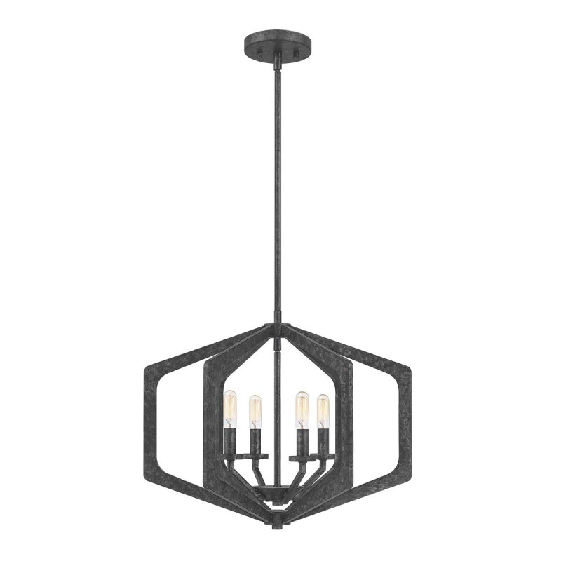 Lampa wisząca Vanguard - 4 źródła światła - Postarzana czerń QZ-VANGUARD-4P-OK