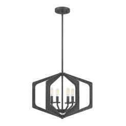 Lampa wisząca Vanguard - 4 źródła światła - Postarzana czerń QZ-VANGUARD-4P-OK