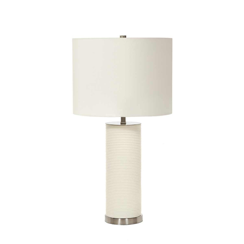 Lampa stołowa Ripple - 1 źródło światła - Biały - Biały abażur RIPPLE-TL-WHT