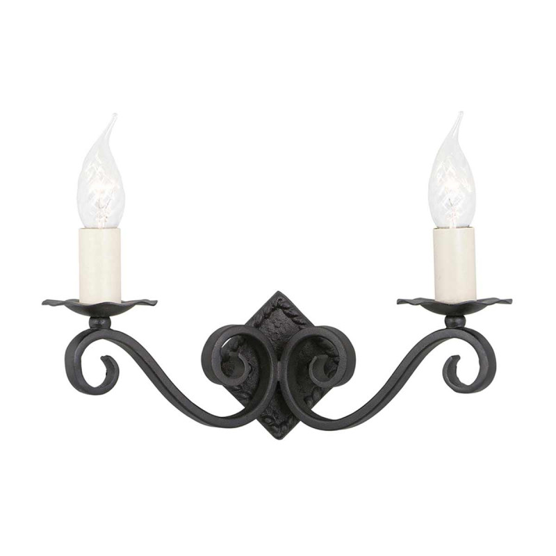 Kinkiet Rectory - 2 źródła światła - Czarny - Wersja A RY2A-BLACK