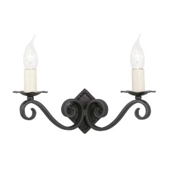 Kinkiet Rectory - 2 źródła światła - Czarny - Wersja A RY2A-BLACK