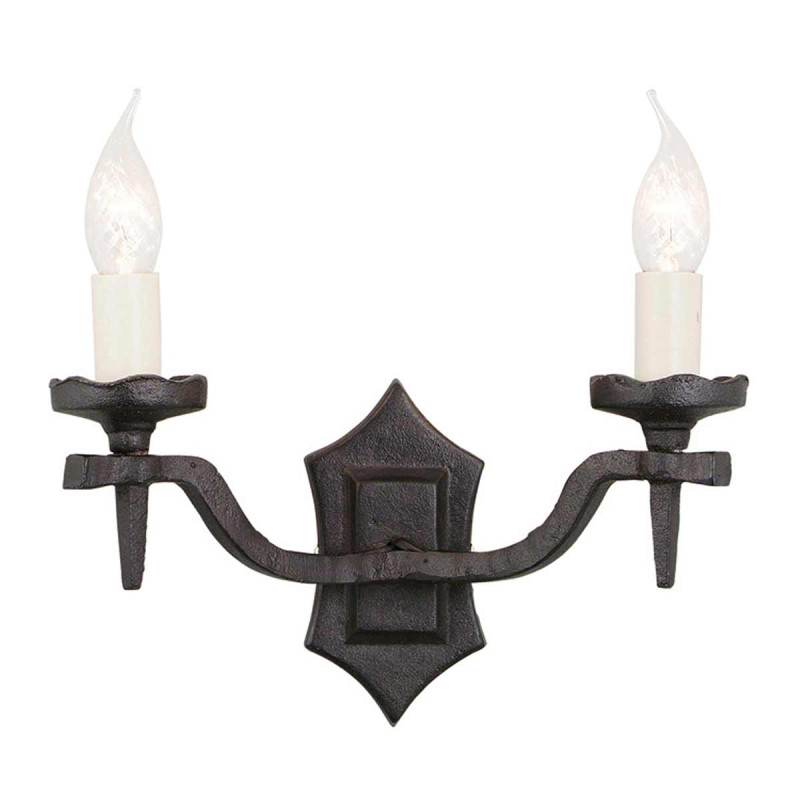 Kinkiet Rectory - 2 źródła światła - Czarny - Wersja B RY2B-BLACK