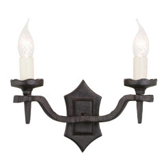 Kinkiet Rectory - 2 źródła światła - Czarny - Wersja B RY2B-BLACK