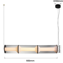 Lampa wisząca 3 linia transparent LED CCT LP-2137/3L TR