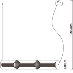 Lampa wisząca 3 linia transparent LED CCT LP-2137/3L TR