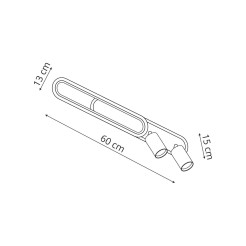 Spot 2 długi biały 2xGU10 LED CCT LP-0612/2C L WH