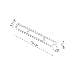 Spot 1 długi czarny 1xGU10 LED CCT LP-0612/1C L BK