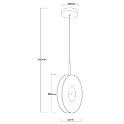 Wisząca lampa pionowa dymna LED CCT LP-3176/1V SM