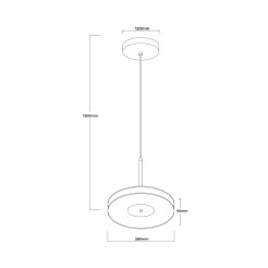 Wisząca lampa duża dymna LED CCT LP-3176/1P L SM