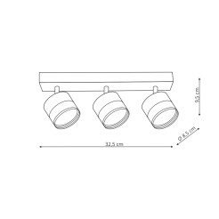 Spot 3 transparetny / czarny GX53 LP-6331/3WS TR/BK