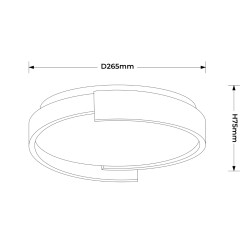 Plafon 27 cm czarny LED CCT LP-1453/1C-27 BK