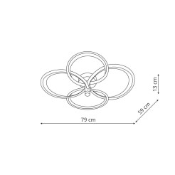 4 Plafon złota LED LP-4852/4C GD