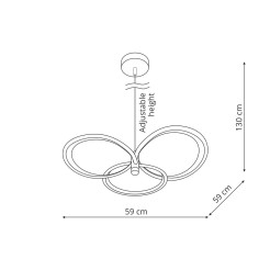 3 Wisząca złota LED LP-4852/3P GD