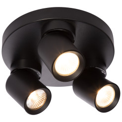 Plafon czarny 3xGU10 LP-6398/3C Round BK
