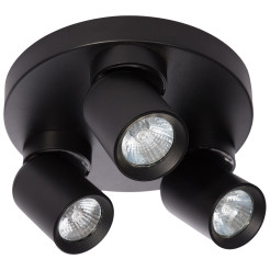 Plafon czarny 3xGU10 LP-6398/3C Round BK