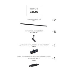 3026 ZESTAW 8 SZYNOPRZEWODY BLACK JEDNOOBWODOWY