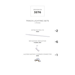 3576 ZESTAW 18 SZYNOPRZEWODY WHITE JEDNOOBWODOWY