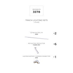 3578 ZESTAW 19 SZYNOPRZEWODY WHITE JEDNOOBWODOWY