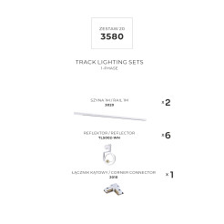 3580 ZESTAW 20 SZYNOPRZEWODY WHITE JEDNOOBWODOWY
