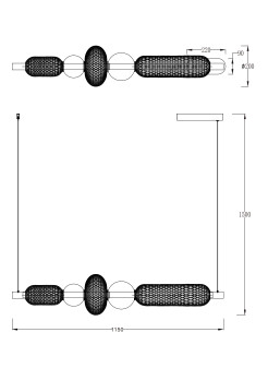 MD2596-5B-3BGT SARR LAMPA WISZĄCA CZARNY MAT+ZŁOTA/MATT BLACK+GOLD