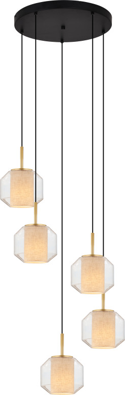 DU32201A/5L SOLIX LAMPA WISZĄCA CZARNY MAT+ZŁOTY/MATT BLACK+GOLD