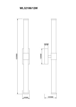 WL32186/12W EDDIE KINKIET SREBRNY/SILVER