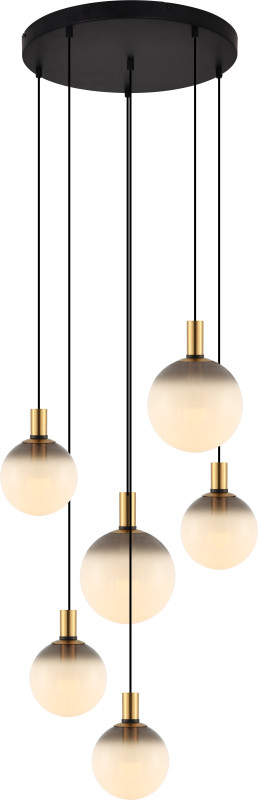 DU31774/6L NUA LAMPA WISZĄCA CZARNY MAT+ZŁOTY/MATT BLACK+GOLD