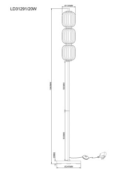 LD31291/20W LAMPA PODŁOGOWA ZŁOTA/GOLD
