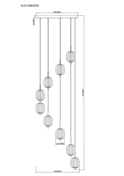 DU31288/55W AKARI LAMPA WISZĄCA ZŁOTA/GOLD