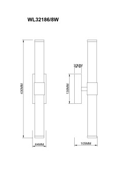 WL32186/8W EDDIE KINKIET SREBRNY/SILVER