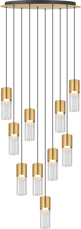 DU31909A/50W IGGLY LAMPA WISZĄCA CZARNY MAT+ZŁOTY/MATT BLACK+GOLD