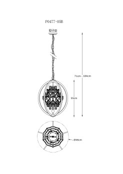 P0477-05B-F7AC PENA LAMPA WISZĄCA ZŁOTA/GOLD