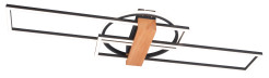C230624203B DUATRO LAMPA SUFITOWA CZARNA+DREWNO/BLACK+WOOD