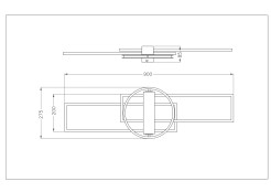 C230624203B DUATRO LAMPA SUFITOWA CZARNA+DREWNO/BLACK+WOOD