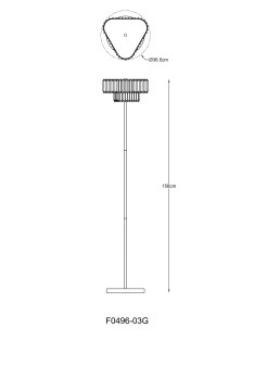 F0496-03G-F7AC HELIOS LAMPA PODŁOGOWA ZŁOTA/GOLD