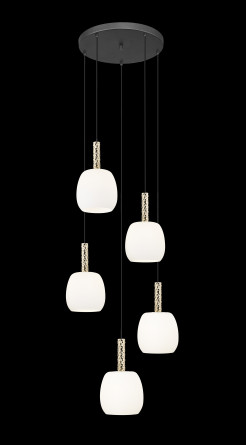 P0076-05G-P7AA CALVO LAMPA WISZĄCA CZARNY MAT+ZŁOTA/MATT BLACK+GOLD
