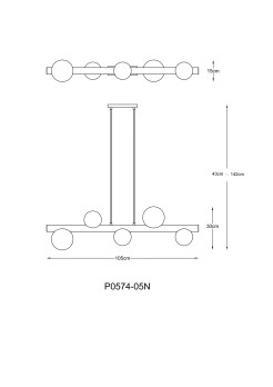 P0574-05N-V6AA FORES LAMPA WISZĄCA ZŁOTY MAT/MATT GOLD