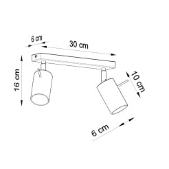 Plafon RING 2 czarny