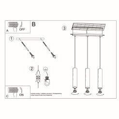 Lampa wisząca LAGOS 3L czarny