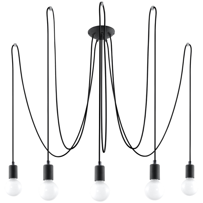 Żyrandol EDISON 5 czarny