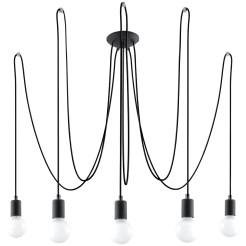 Żyrandol EDISON 5 czarny