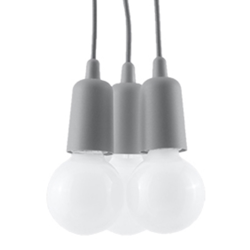 Lampa wisząca DIEGO 3 szara