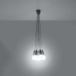 Lampa wisząca DIEGO 5 szara