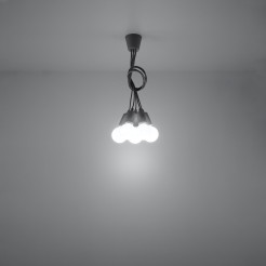 Lampa wisząca DIEGO 5 szara