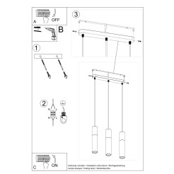 Lampa wisząca PABLO 3L biała