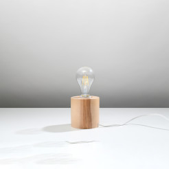 Lampa biurkowa SALGADO naturalne drewno