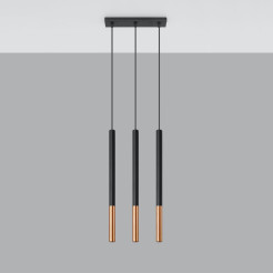 Lampa wisząca MOZAICA 3L czarny/miedź