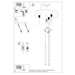Lampa wisząca MOZAICA 3P czarny/miedź
